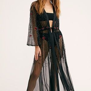 Free People Sacred Hearts Embellished Kimono